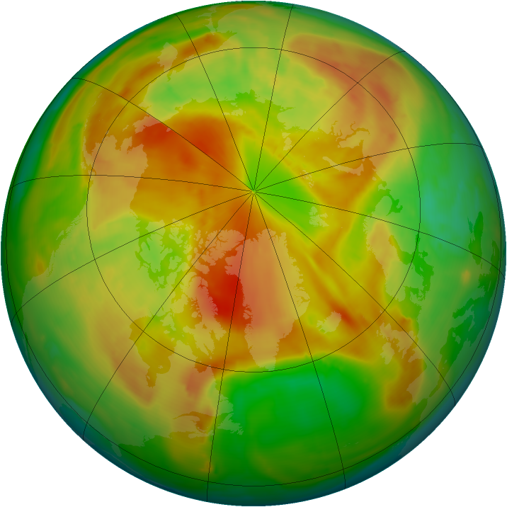 Arctic ozone map for 15 May 2013